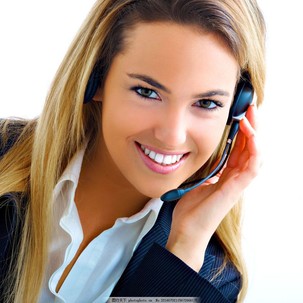 親切笑容的客服美女圖片 專業(yè)攝影擴(kuò)印服務(wù)的溫馨名片